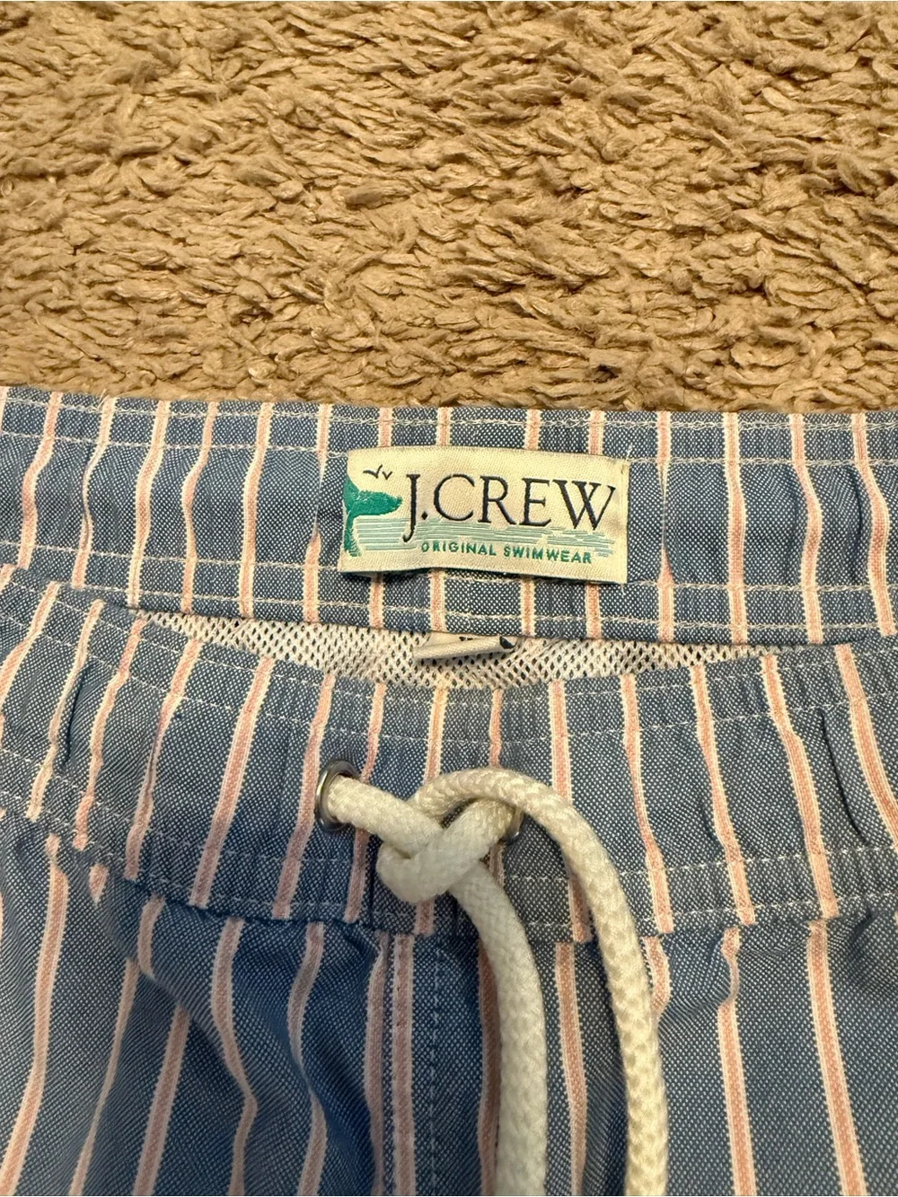 J. Crew Blue and Pink Vertical-Stripe Swim Trunks